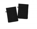 Lot de 2 gants de toilette 15 x 21 cm noir lylia