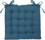 Assise de chaise matelasse coton 38 x 38 cm bleu canard