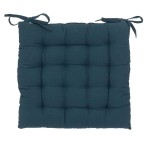 Assise de chaise matelasse coton 38 x 38 cm bleu