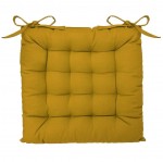 Assise de chaise matelasse coton 38 x 38 cm ocre