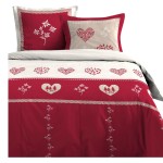 Housse couette + 2 taies 220 x 240 cm Modane rouge