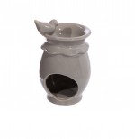 Br�leur � huile avec oiseau d�coratif gris