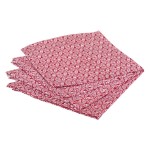 4 Serviettes de table Graphique rouge
