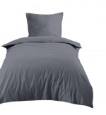 Housse de couette + 1 taie 140 x 200 cm grise