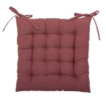 Assise de chaise matelasse coton 38 x 38 cm prune