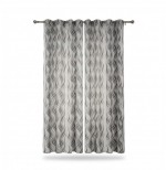 Rideau � oeillets 140 x 260 cm Ondul� noir et blanc