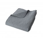 Couvre-lit en microfibre 240 x 220 cm Gris