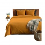 Parure de lit microfibre 240x260 cm Jaune moutarde