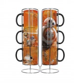 Set de 3 mugs empilables avec support m�tal Star wars � 325 ml x 3