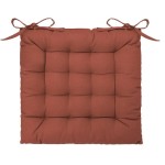 Assise de chaise matelasse coton 38 x 38 cm terracotta