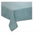 Nappe rectangulaire imprime losanges graphiques vert bleu 140 x 240 cm