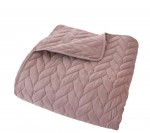 Couvre-lit en microfibre effet tresse 240 x 220 cm Rose