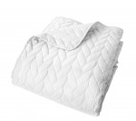 Couvre-lit en microfibre effet tresse 240 x 220 cm Blanc