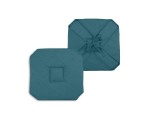 Coussin galette de chaise 4 rabats 40x40cm turquoise chinee