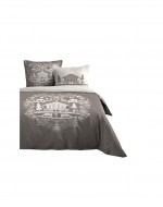 Housse de couette + 1 taie 240 x 260 cm Chalet de Valloire taupe