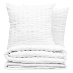 Housse de couette + 2 taies 260 x 240 cm Gaufree blanc