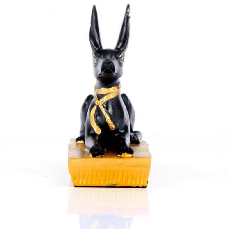 Statuette Anubis allong Noir & Or 10 cm