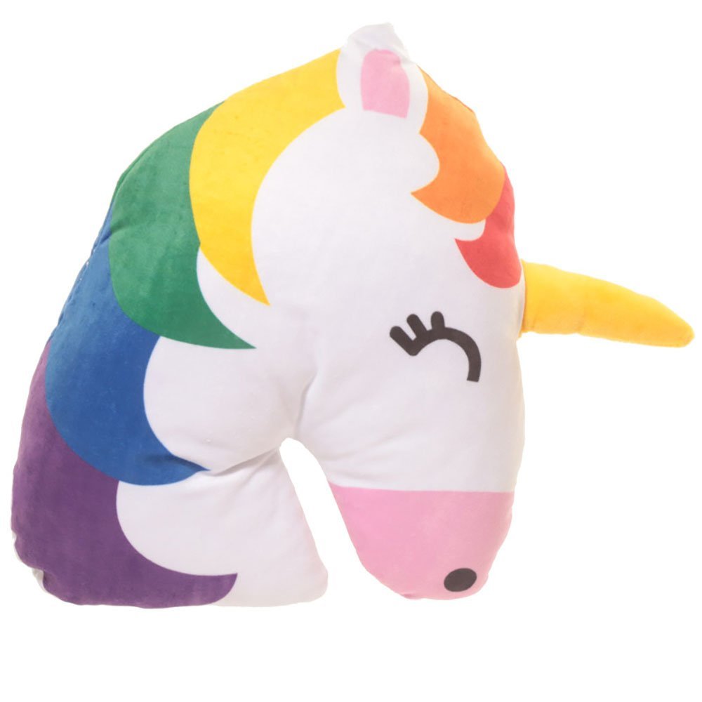 Coussin Peluche Emoji Licorne arc-en-ciel