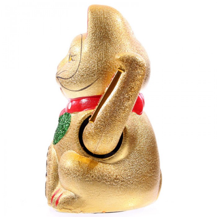 1001KDO BOUDDHAS THA & CHINOIS Statuette Chat porte bonheur Maneki Neko 21 cm