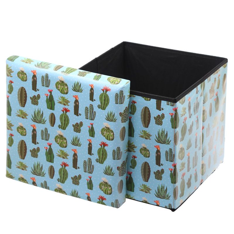 Pouf ou Coffre de rangement pliable modele Cactus