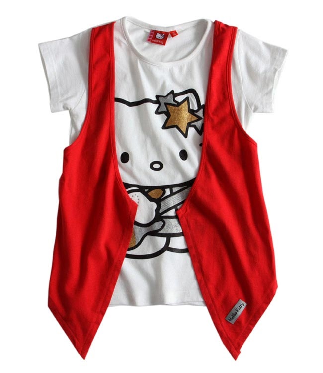 HELLO KITTY  Tee shirt avec gilet