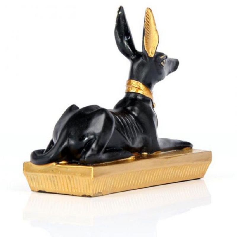 Statuette Anubis allong Noir & Or 10 cm