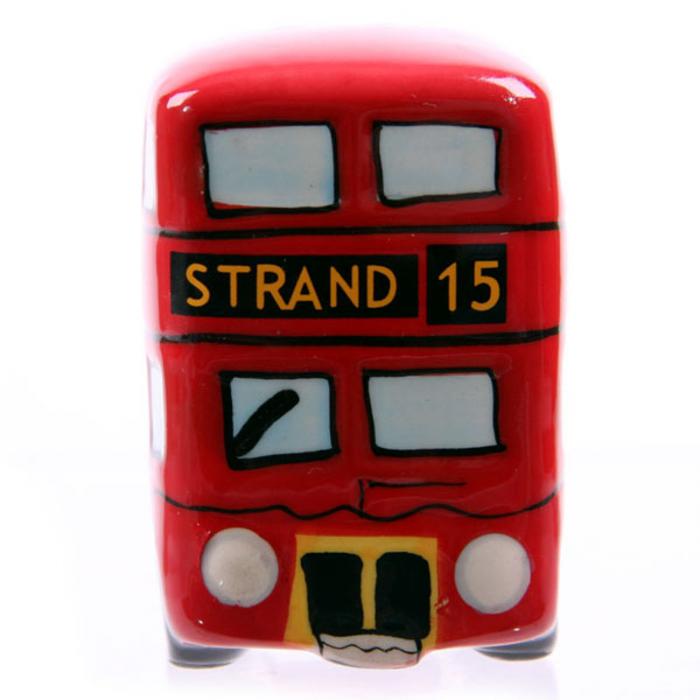 LONDRES Lot de salire et poivrire cramique Bus londonien UK