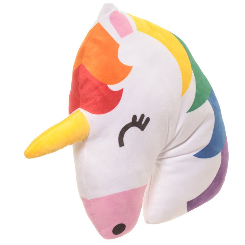 Coussin Peluche Emoji Licorne arc-en-ciel