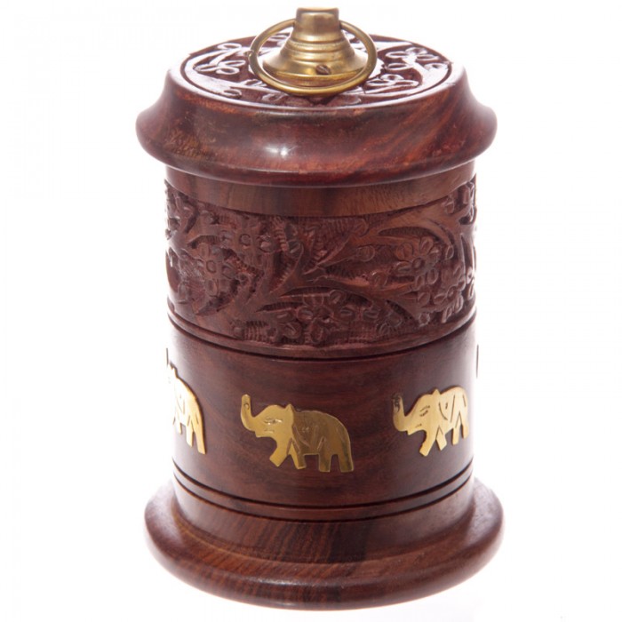 Bote & Brleur d'encens - Pot en bois de Sheesham