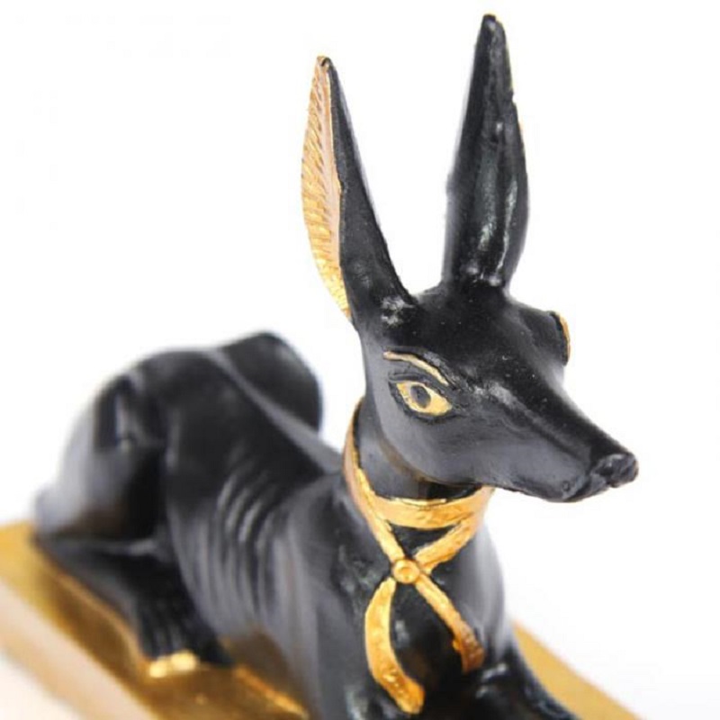 Statuette Anubis allong Noir & Or 10 cm