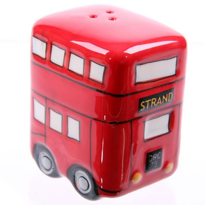 LONDRES Lot de salire et poivrire cramique Bus londonien UK