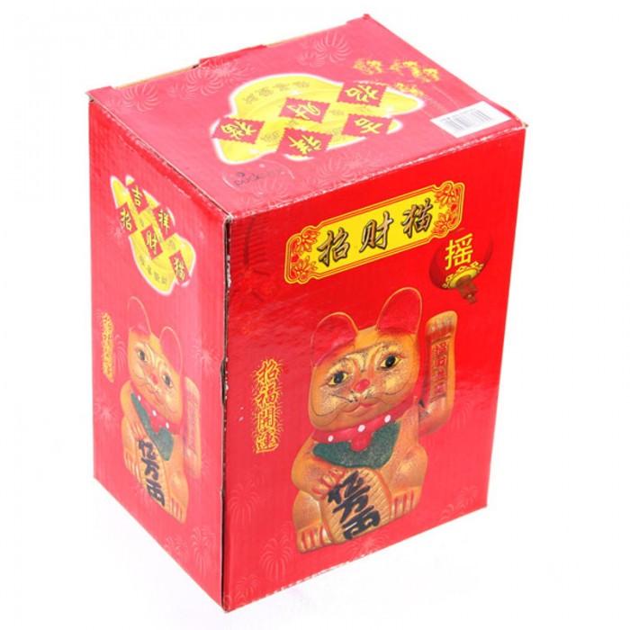 1001KDO BOUDDHAS THA & CHINOIS Statuette Chat porte bonheur Maneki Neko 21 cm